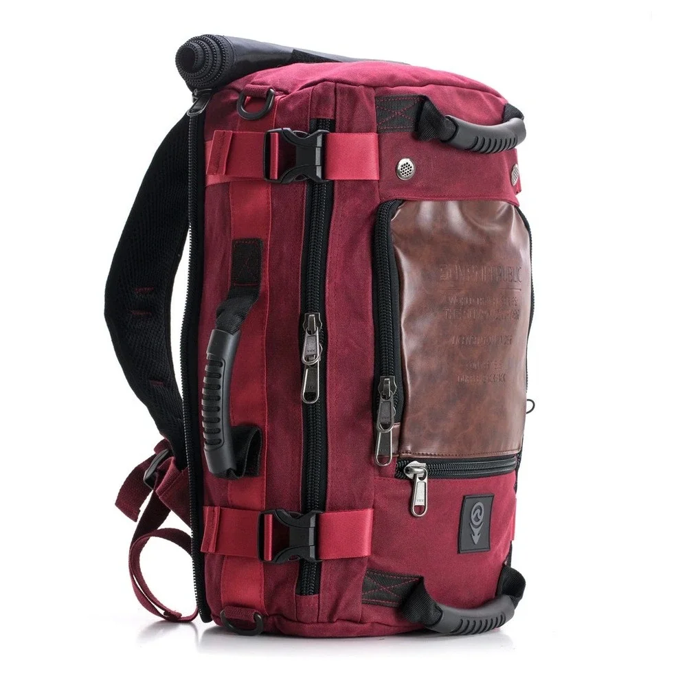SOVRN REPUBLIC 30L Drifter 2.0‎ Convertible Duffle / Backpack, Burgundy